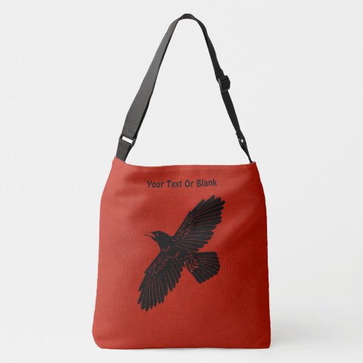 Raven op rood crossbody tas (Achterkant)