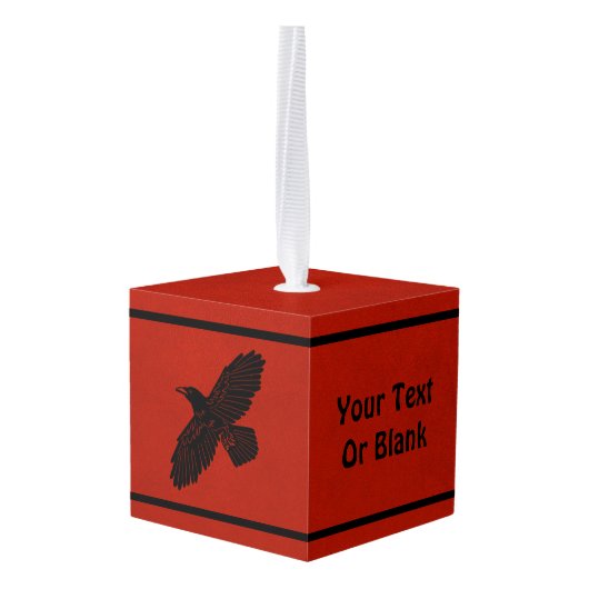 Raven op rood decoratie (Achter hoekig)