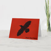 Raven op rood feestdagen kaart (Voorkant)