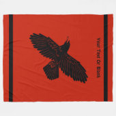 Raven op rood fleece deken (Voorkant (Horizontaal))