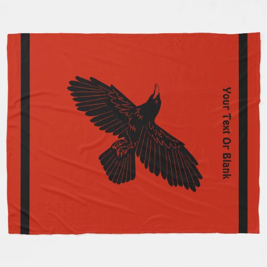 Raven op rood fleece deken (Voorkant (Horizontaal))