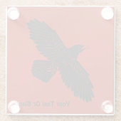 Raven op rood glazen onderzetter (Achterkant)