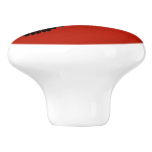 Raven op rood keramische knop (Zijkant)