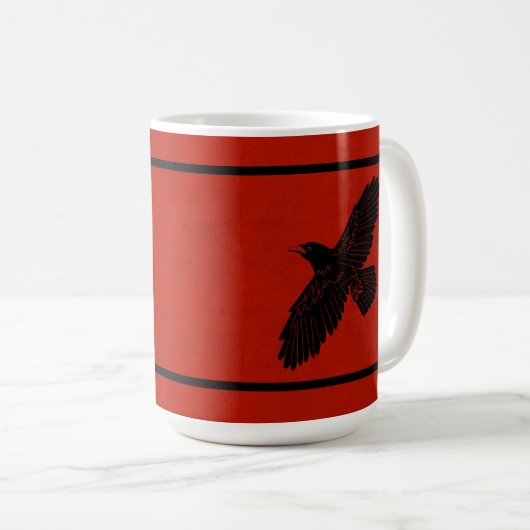 Raven op rood koffiemok (Voorkant rechts)
