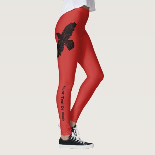 Raven op rood leggings (Rechts)