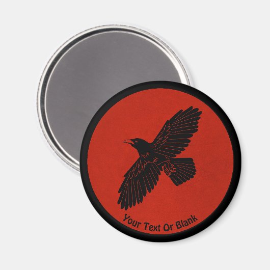 Raven op rood magneet (Voorkant / Achterkant)