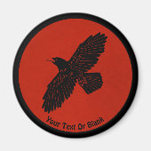 Raven op rood magneet (Voorkant)