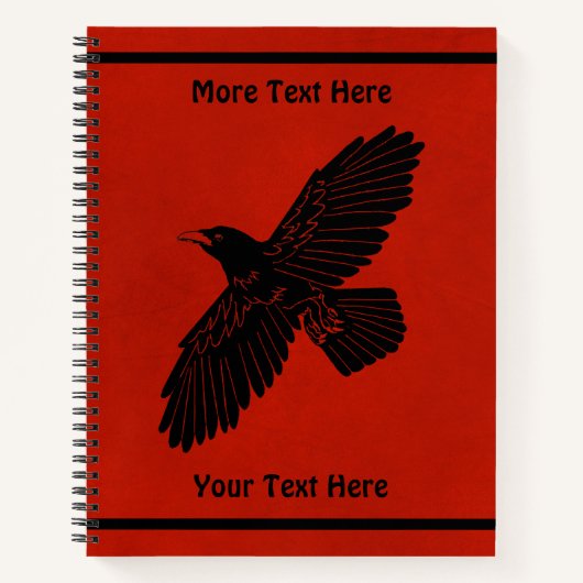 Raven op rood notitieboek (Voorkant)