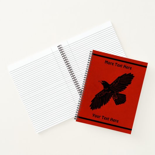 Raven op rood notitieboek (Binnen)