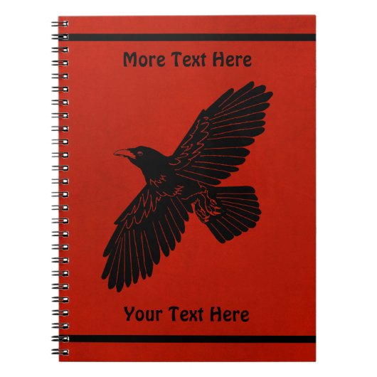 Raven op rood notitieboek (Voorkant)