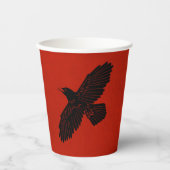 Raven op rood papieren bekers (Voorkant)