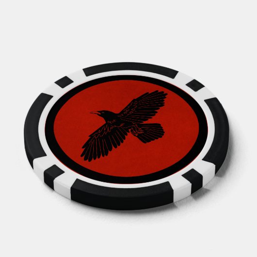 Raven op rood poker chips (Enkel)