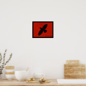 Raven op rood poster (Keuken)