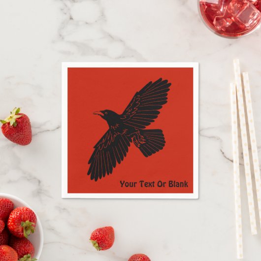 Raven op rood servet (Insitu)