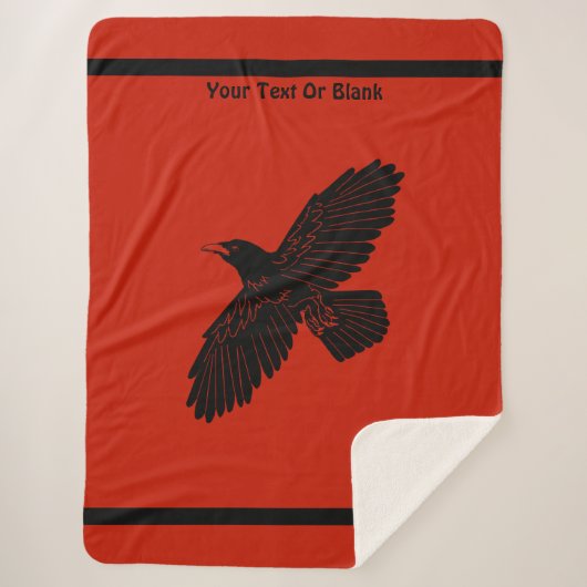Raven op rood sherpa deken (Voorkant)