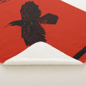 Raven op rood sherpa deken (3/4)