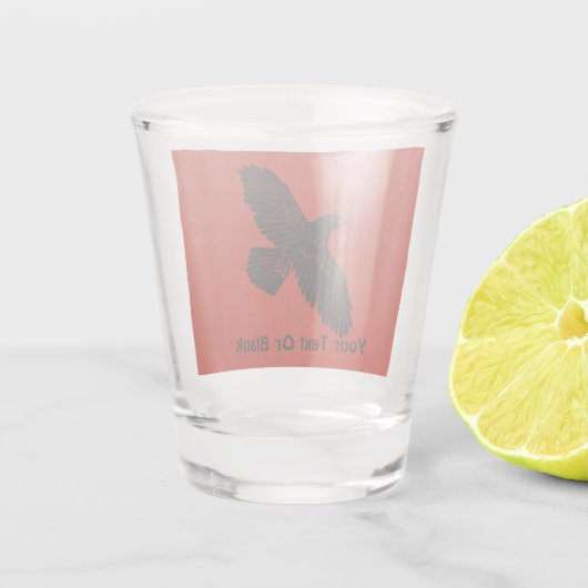Raven op rood shot glas (Achterkant)
