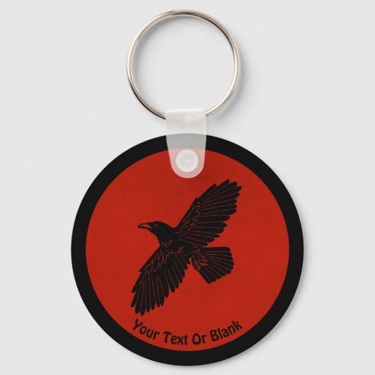 Raven op rood sleutelhanger (Voorkant)