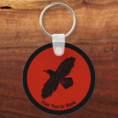Raven op rood sleutelhanger (Voorkant)