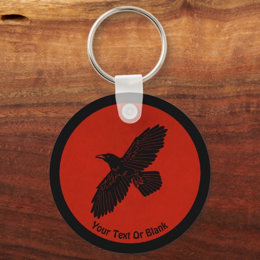 Raven op rood sleutelhanger (Voorkant)