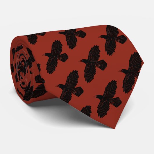 Raven op rood stropdas (Opgerold)