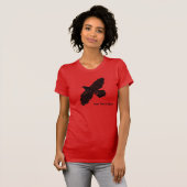 Raven op rood t-shirt (Voorkant volledig)