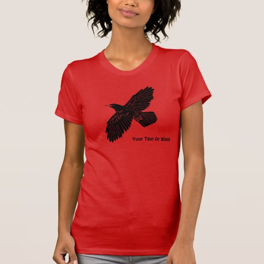 Raven op rood t-shirt (Voorkant)