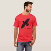 Raven op rood t-shirt (Voorkant volledig)