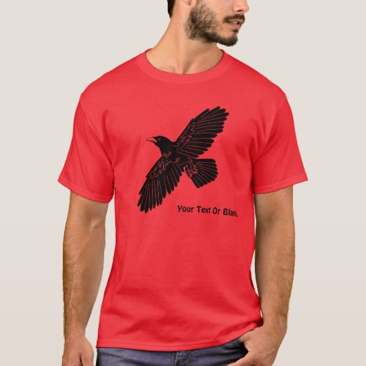 Raven op rood t-shirt (Voorkant)