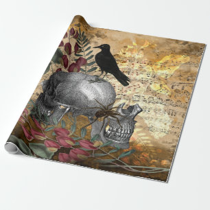 Raven op Skulls Cadeaupapier