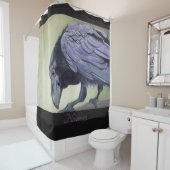 Raven Original Waterverf Crow van Miranda Print Douchegordijn (In situ)