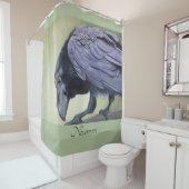 Raven Original Waterverf Crow van Miranda Print Douchegordijn (In situ)