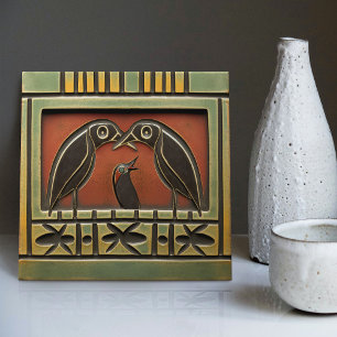 Raven Ouders & Mieren Art Deco Nouveau Muurdecorat Tegeltje