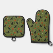 Raven ovenwant & pannenlap set (Voorkant)