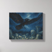 Raven over oude stenen - Dark Fantasy Gothic Canvas Afdruk (Voorkant)
