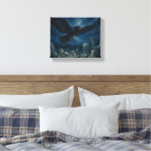 Raven over oude stenen - Dark Fantasy Gothic Canvas Afdruk (Insitu (Slaapkamer))
