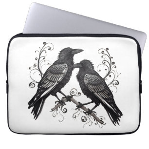 Raven Paar op een Wijnstok Elektronica Laptop Tas