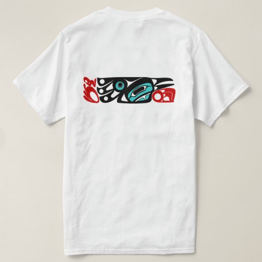 Raven - Pacific Northwest Coast Native Style T-shirt (Design achterkant)