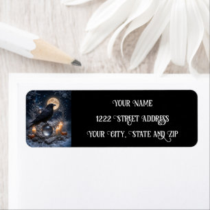 Raven Pagan Winter Kristal Mystieke Retouradres Etiket