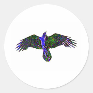 Raven Paint Ronde Sticker