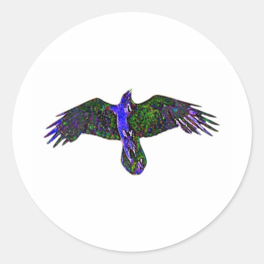 Raven Paint Ronde Sticker (Voorkant)