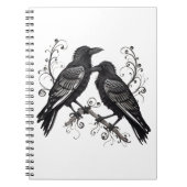 Raven Pair Black Quilling design Notitieboek (Voorkant)