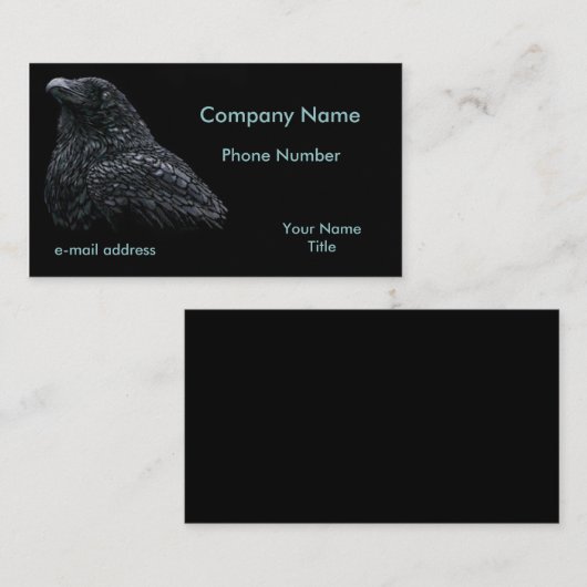 Raven Pastels op Black Visitekaartje (Voorkant / Achterkant)