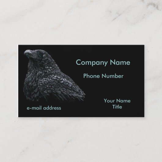 Raven Pastels op Black Visitekaartje (Voorkant)