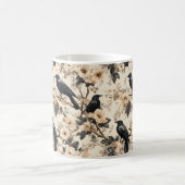 Raven patroon kraai bloembomen Mok (Center)