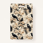 Raven patroon kraai bloemen bomen Badge (Achterkant)