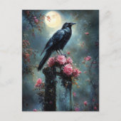 Raven Perched on a Tombstone Briefkaart (Voorkant)