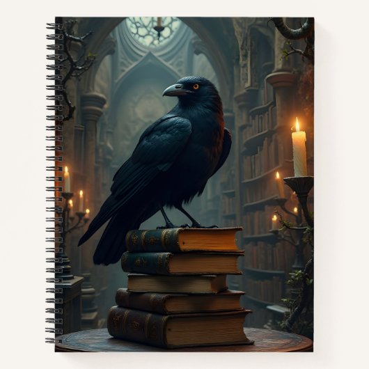 Raven Perched on Booiks Notitieboek (Voorkant)