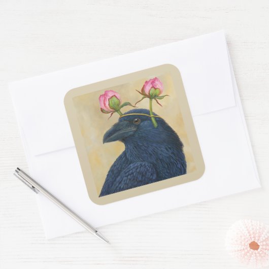 Raven/pioen Sticker (Envelop)