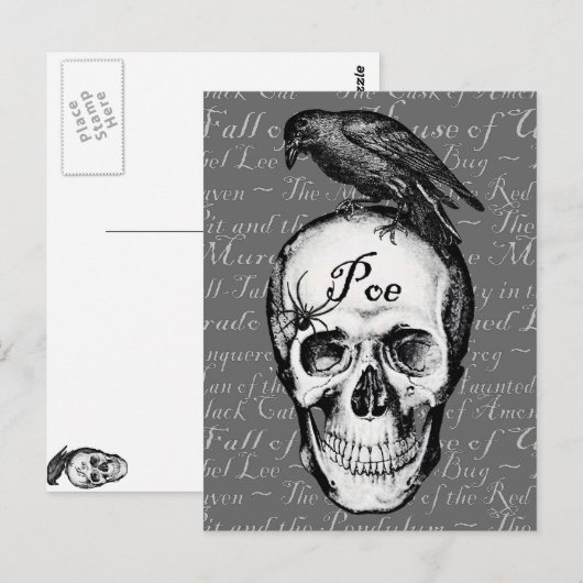 Raven Poe Briefkaart (Voorkant / Achterkant)